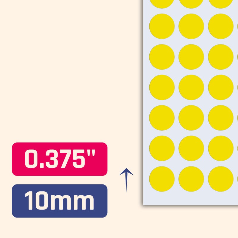 TownStix 3000 Pack  0.375"" Round Dot Stickers Circle Labels - Yellow - Image 2